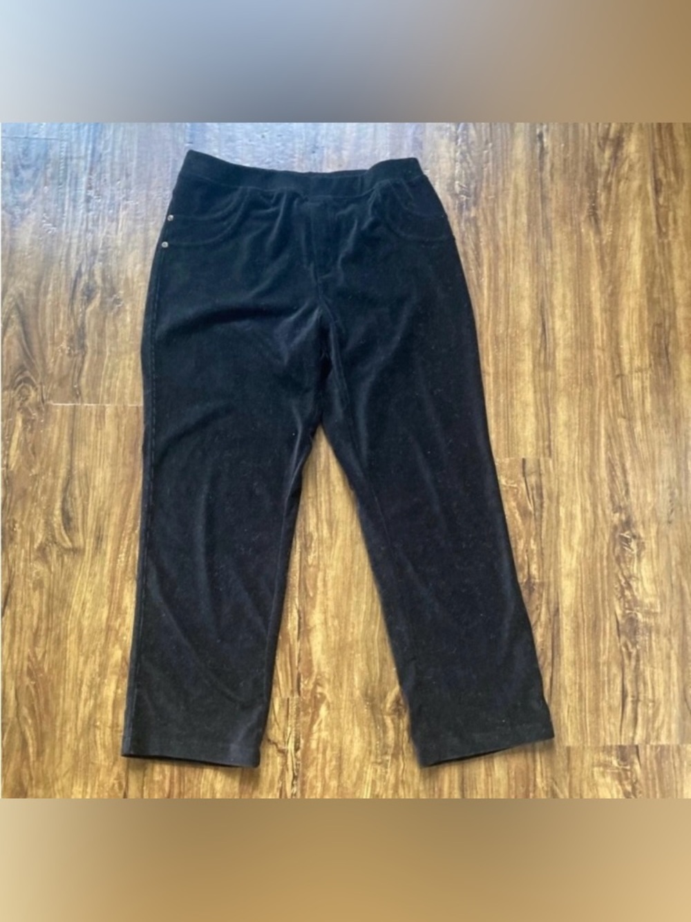 Lildy Black Corduroy Straight-Leg Women's Pants Size L-XL
